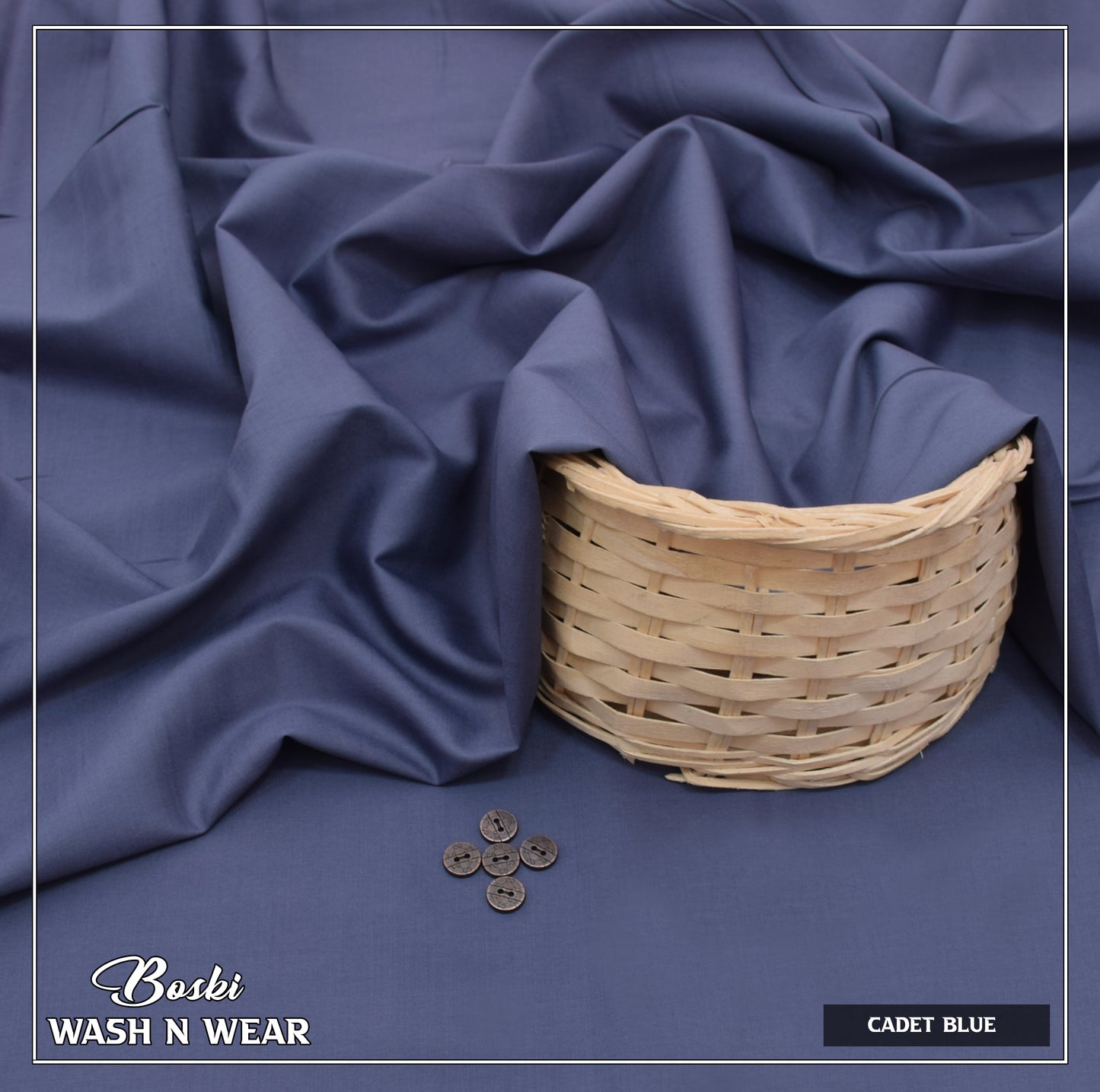Cadet blue Boski – Wash n Wear Fabric