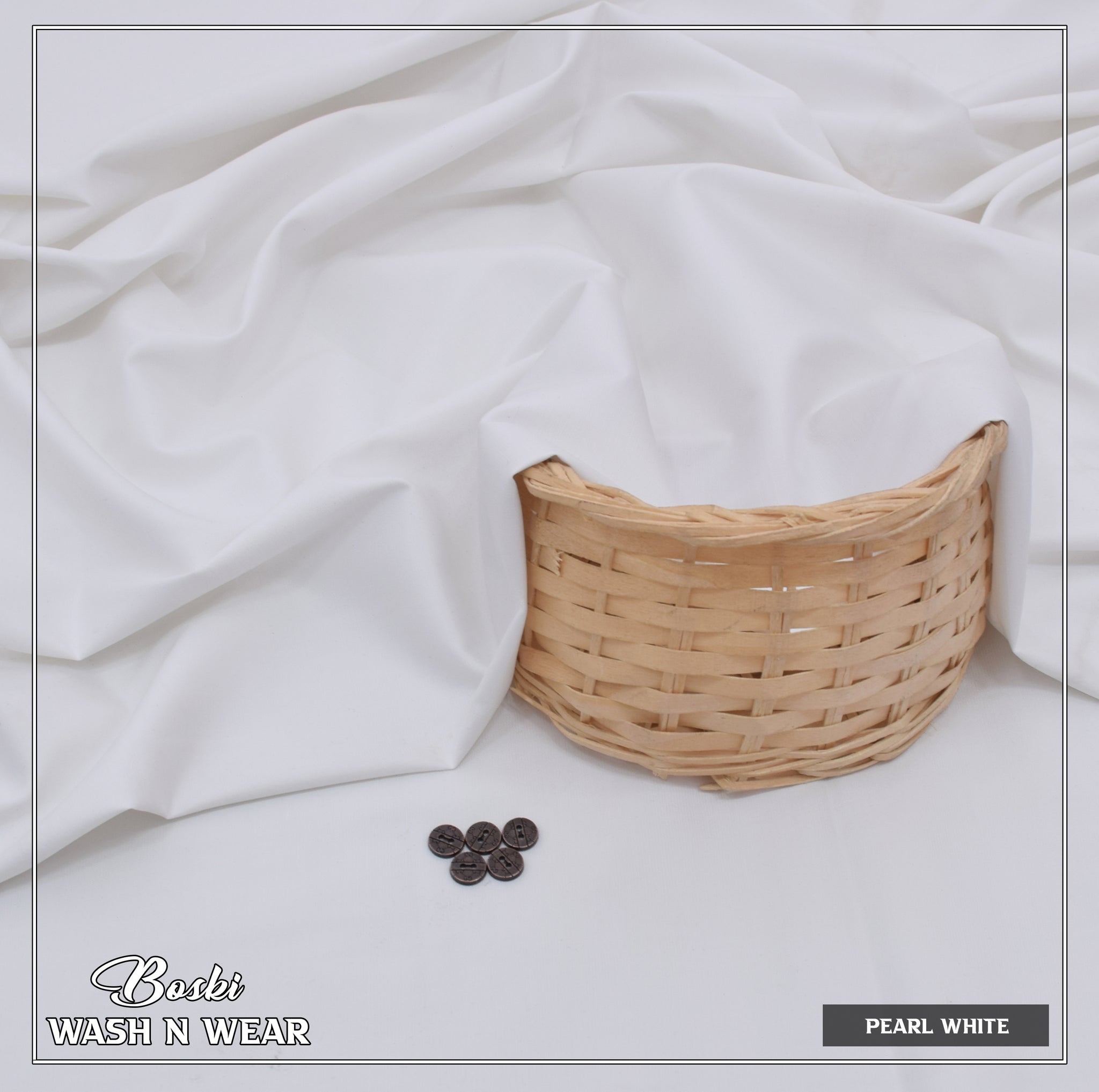 Pearl white Boski – Wash n Wear Fabric
