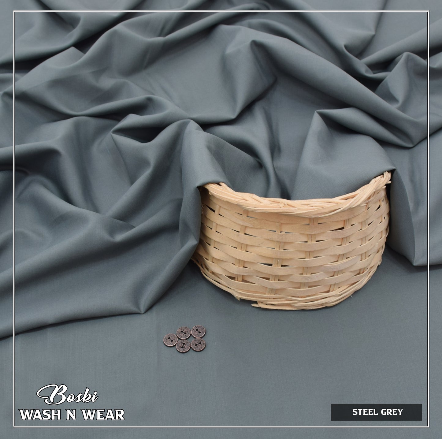 Steel grey Boski – Wash n Wear Fabric