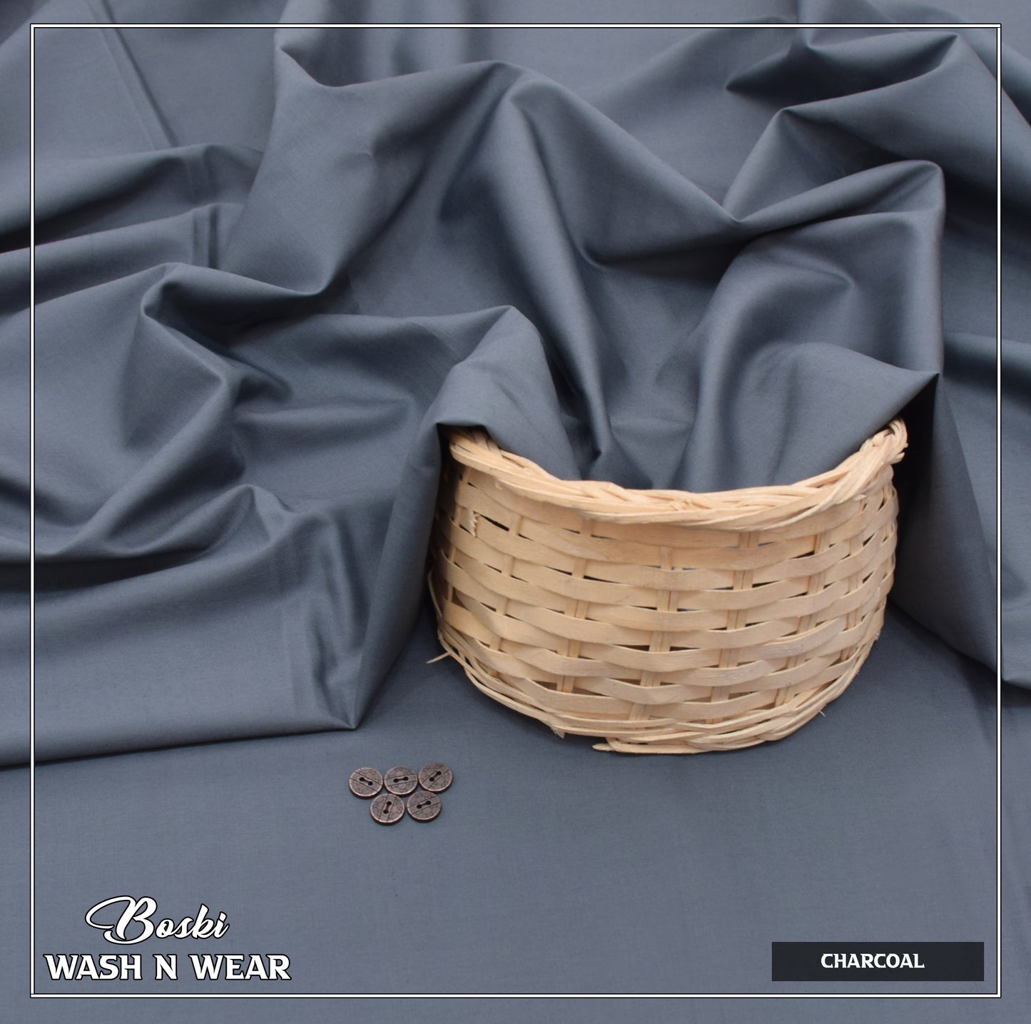 Charcoal Boski – Wash n Wear Fabric