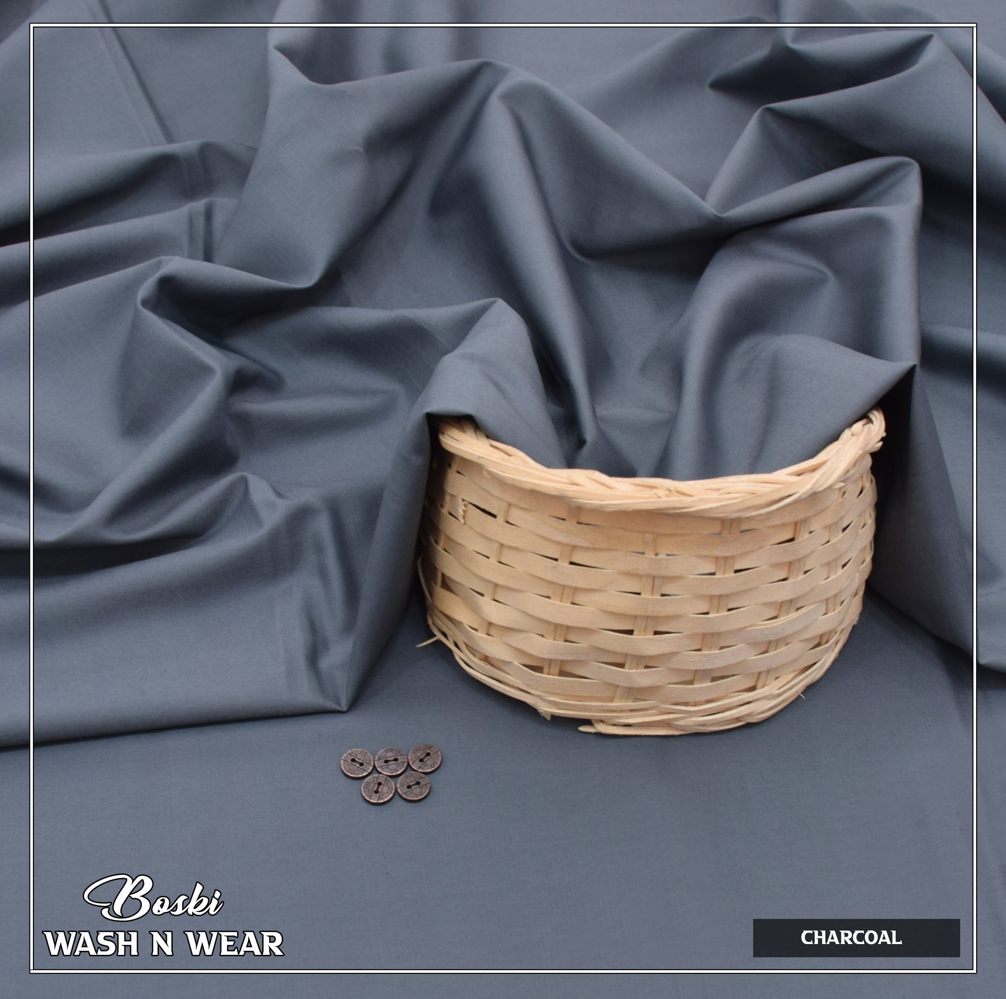 Charcoal Boski – Wash n Wear Fabric