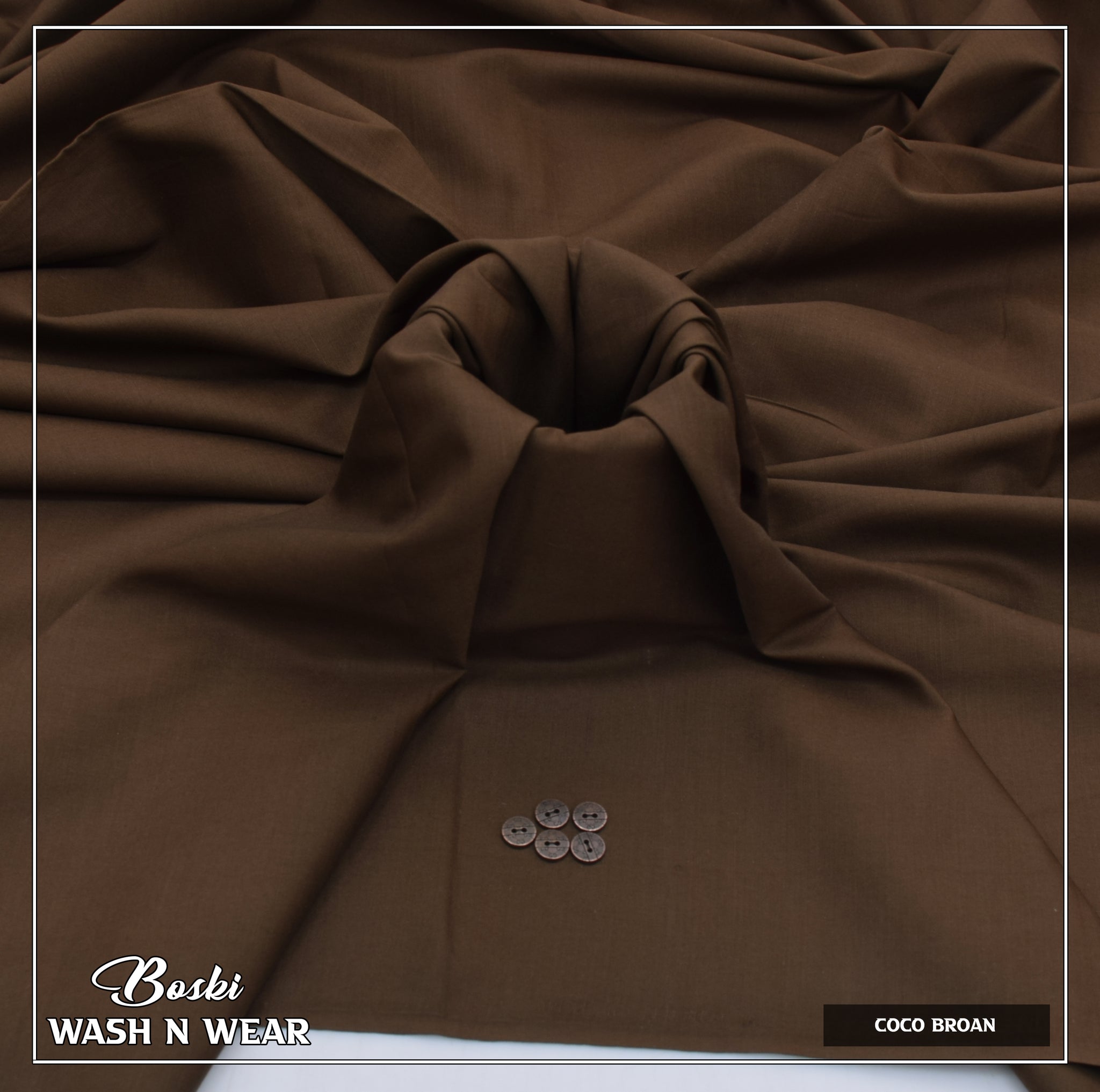 Coco Brown Boski – Wash n Wear Fabric