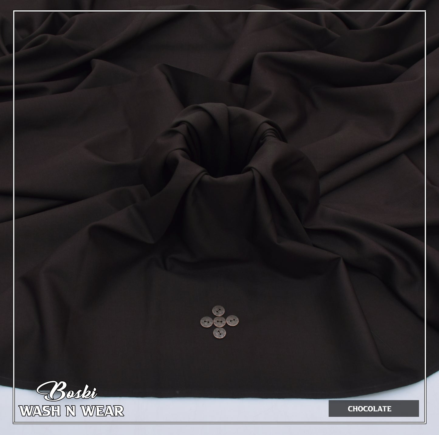 Chocolate Boski – Wash n Wear Fabric