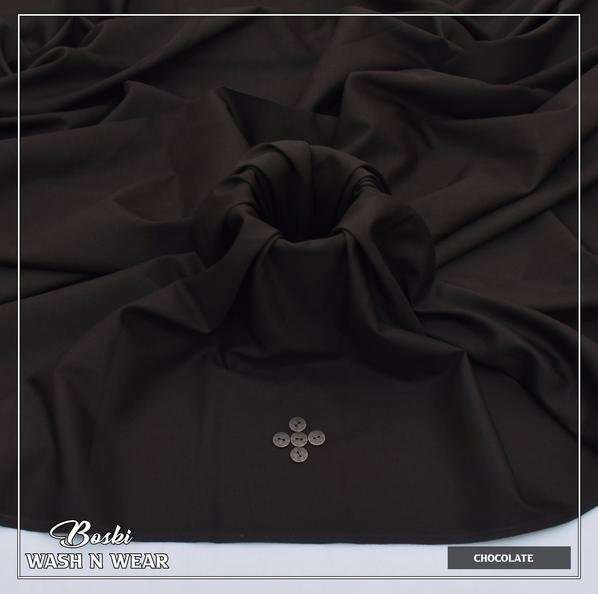 Chocolate Boski – Wash n Wear Fabric